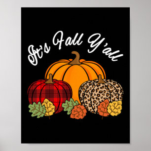 Póster Cae Yall Pumpkin Leopard Print Ototumn Thanksg