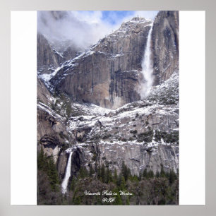 Póster Cae Yosemite en invierno