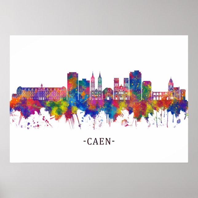 Póster Caen France Skyline (Frente)