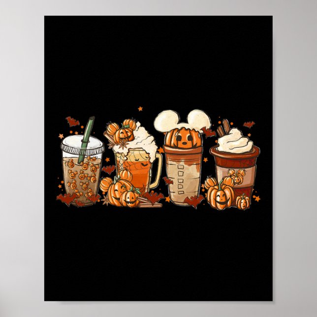 Póster Caer Café Calabaza Spice Latte Iced Cálido Aire Ag (Frente)