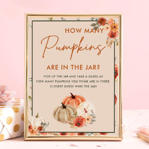 Póster Caer Calabaza ¿Cuántos juegos de Baby Shower de ca