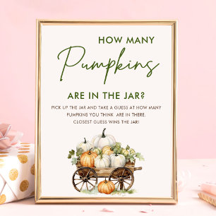 Póster Caer Calabaza ¿Cuántos juegos de Baby Shower de ca