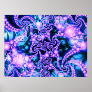 Póster Caer dentro (fresco) - Fractal psicodélico