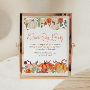 Póster Caer en el amor Calabaza floral No digas bebé