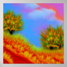 Póster Caer en el Poster de las nubes