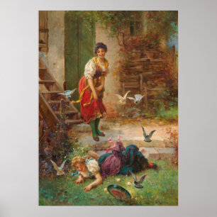 Póster Caer en ella misma por Hans Zatzka - poster