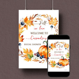 Póster Caer en la calabaza de amor signo de bienvenida de