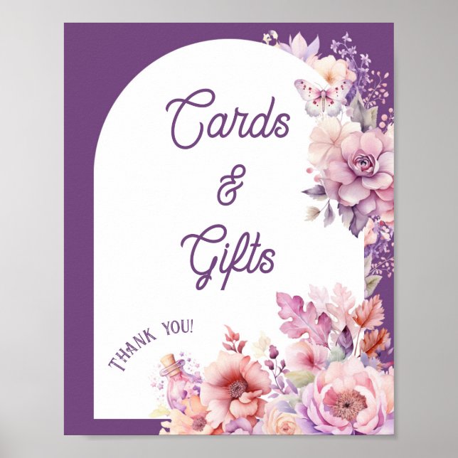 Póster Caer en las tarjetas de amor y regalos bebé florid (Frente)