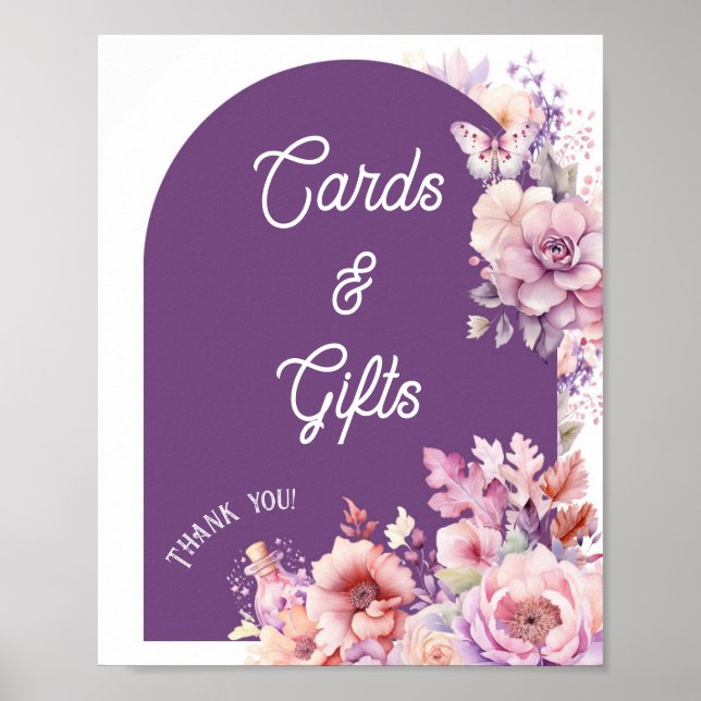 Póster Caer en las tarjetas de amor y regalos bebé florid (Frente)