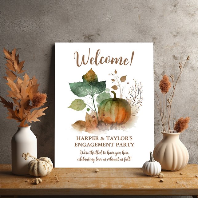 Póster Caer Enamorada Calabaza Rústica (Fall in love with our fall pumpkin collection)