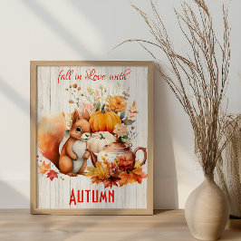 Póster Caer enamorada del otoño - otoño acogedor