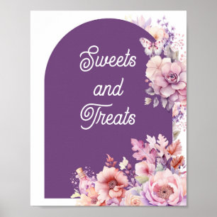 Póster Caer enamorado de los dulces y dulces morados de H