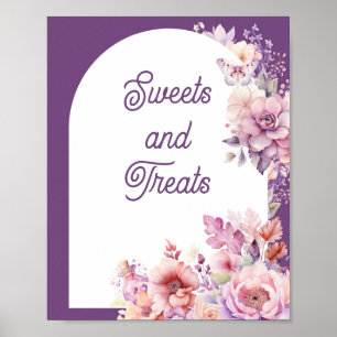 Póster Caer enamorado de los dulces y dulces morados de H