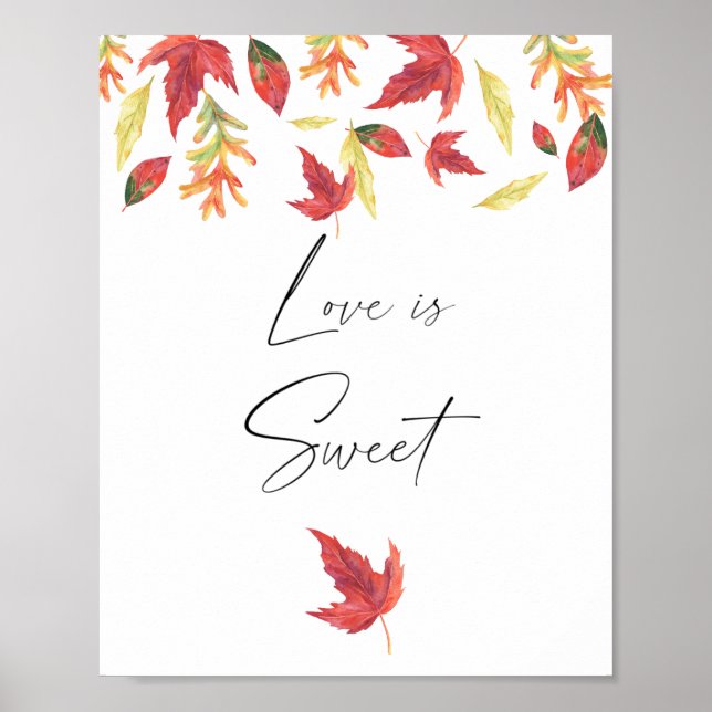 Póster Caer hojas - el amor es dulce, tomar un trago (Frente)