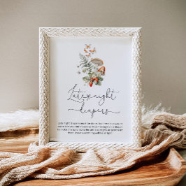 Póster Caer hongos silvestres Poster de juego de pañales 