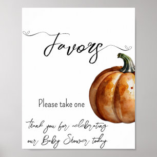Póster Caer Pequeña Calabaza Baby Shower Favores
