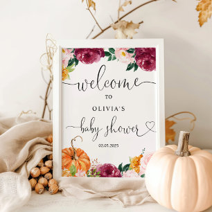 Póster Caer Pequeña calabaza en el camino de bienvenida