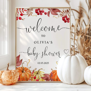 Póster Caer Pequeña calabaza en el camino de bienvenida