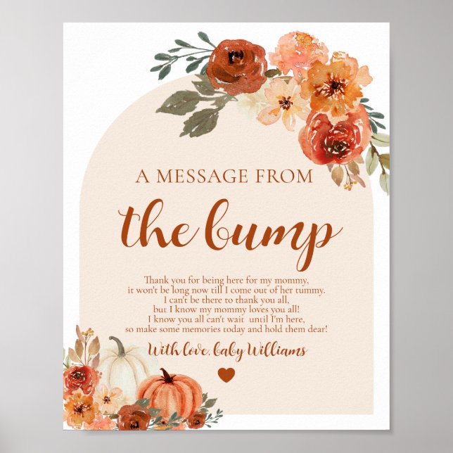 Póster Caer Pequeña Calabaza Un Mensaje Del Rótulo De La  (Frente)