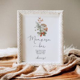 Póster Caer pequeño hongo mamá-osa bar poster