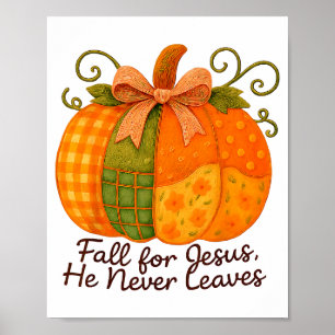 Póster Caer Por Jesús Él Nunca Deja Calabaza Otoño Crri