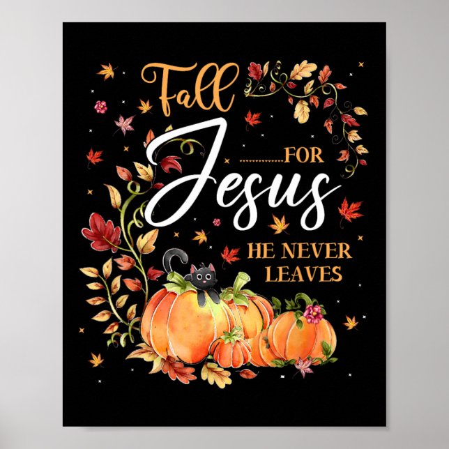Póster Caer Por Jesús Nunca Deja A Los Amantes Cristianos (Frente)