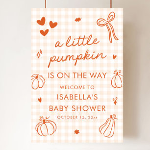 Póster Caer Un Pequeño Signo De Bienvenida De Baby Shower