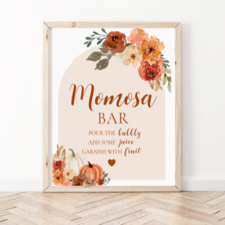 Póster Caer Un Poco De Calabaza Baby Shower Momosa Bar Ró