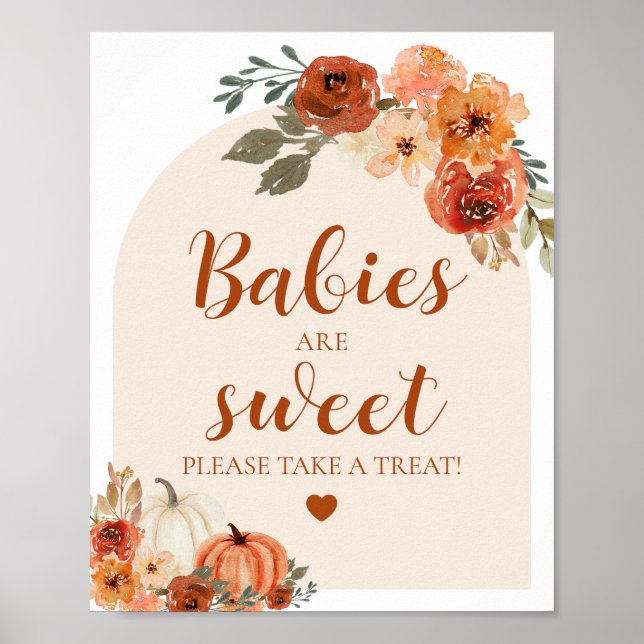 Póster Caer Un Poco De Calabaza Los Bebés Son Dulces Baby (Frente)