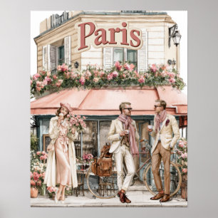 Póster Café al aire libre en París