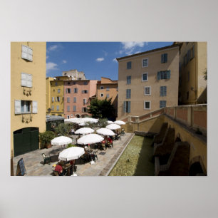 Póster Café al aire libre, Place de l'Eveche, Grasse,