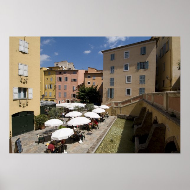 Póster Café al aire libre, Place de l'Eveche, Grasse, (Frente)