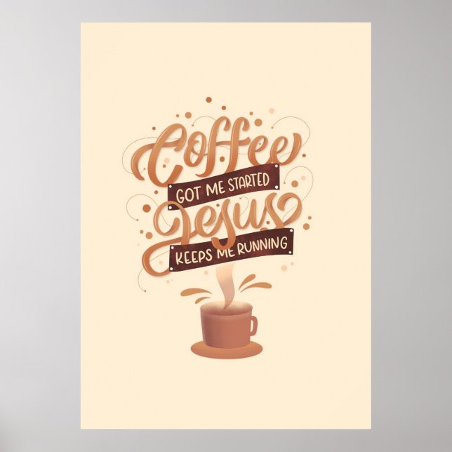 Póster Café Amante Y Jesús (Frente)