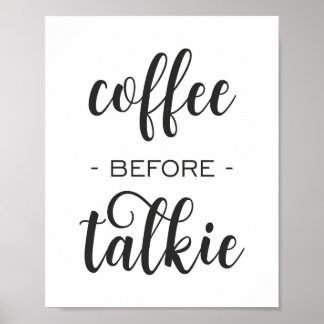 Póster Café antes de hablar Funny Kitchen Wall Art Poster