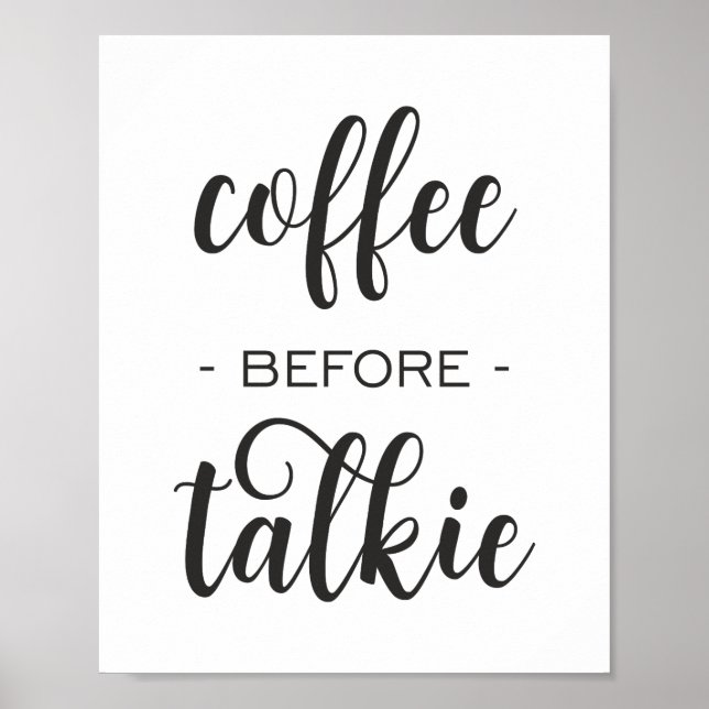 Póster Café antes de hablar Funny Kitchen Wall Art Poster (Frente)