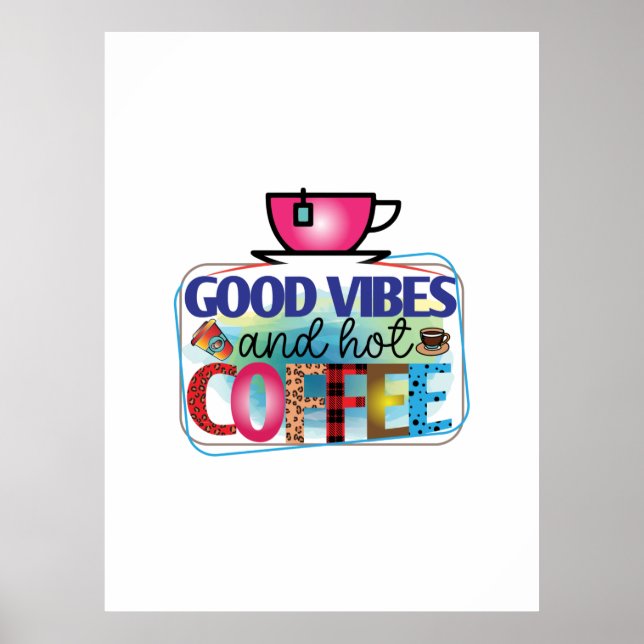 Póster Café Art Buenos Vinos Y Café Caliente (Frente)
