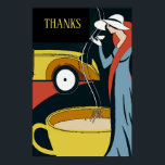Póster Café Art Deco Gracias Poster<br><div class="desc">Añadir o editar texto a este poster de café vintage.</div>