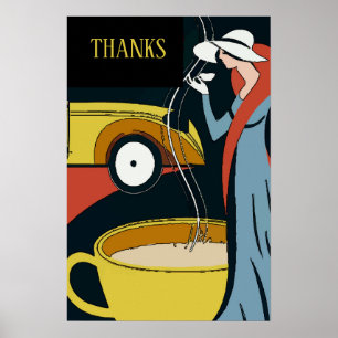 Póster Café Art Deco Gracias Poster