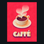 Póster Café Art Deco Rojo<br><div class="desc">Café retro de estilo Art Déco.</div>