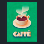 Póster Café Art Deco Verde<br><div class="desc">Café retro de estilo Art Déco.</div>
