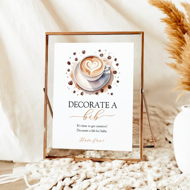 Póster Café Baby Shower Decoró Un Rótulo De Bib (Subido por el creador)