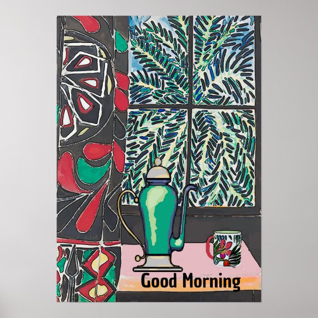 Póster Café bajo la ventana, después de Matisse Poster (Frente)
