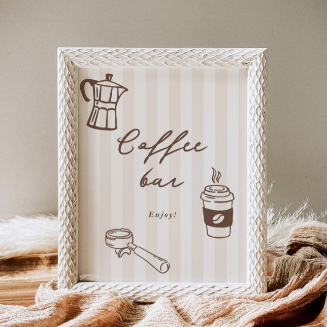 Póster Café Bar Cafe Bebe Marrón Dibujado a Mano Shower d (Subido por el creador)