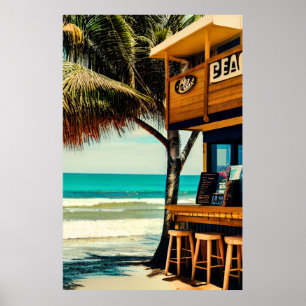 Póster Café Bar de la playa de Bali