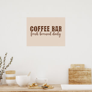 Póster Café Bar Fresco Elaborado Diariamente