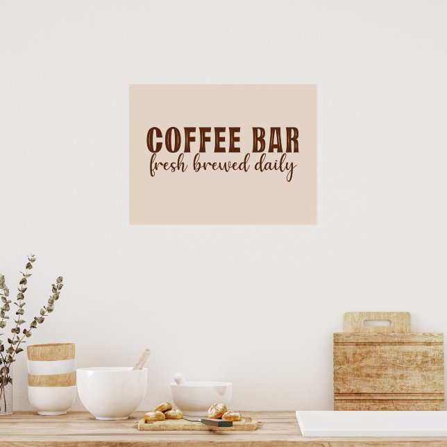 Póster Café Bar Fresco Elaborado Diariamente (Cocina)
