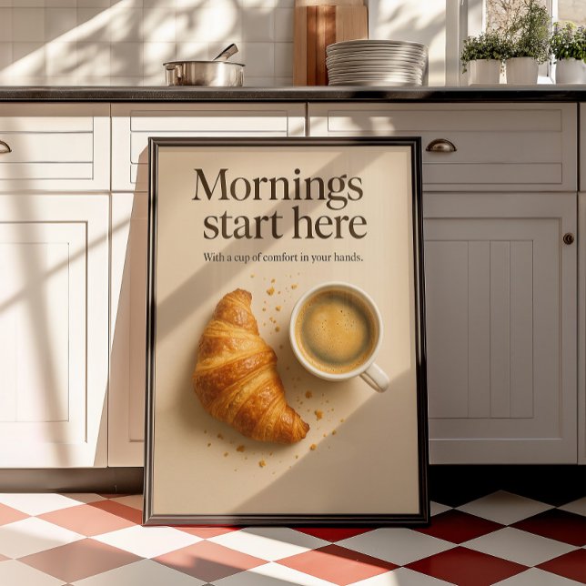 Póster Café Bar Minimalista Croissant & Espresso Poster (Subido por el creador)