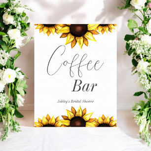 Póster Café Bar Sunflower Boda Bridal Shower