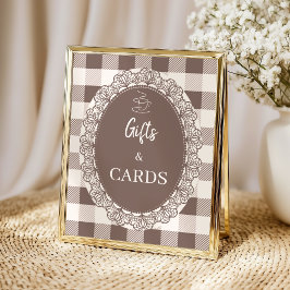 Póster Cafe Bebe Regalos Rústicos y Tarjetas para Baby Sh