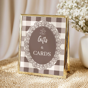 Póster Cafe Bebe Regalos Rústicos y Tarjetas para Baby Sh